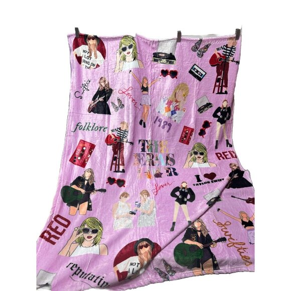 Taylor Swift Iconic Blanket 55”x40” Cozy Warm Soft Blanket TS Swifties 1989 Red - Picture 2 of 6